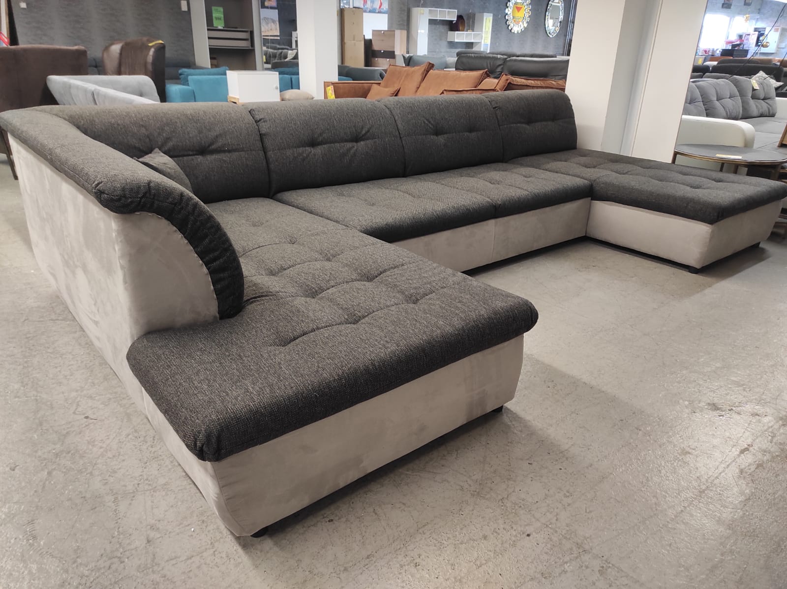 XXL Wohnlandschaft mit Schlaffunktion Couch Sofa